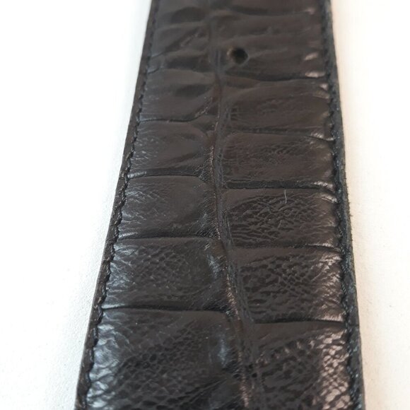 Belts by Simon Black Alligator Print Leather Belt M Glam Dressy Work - Picture 8 of 15